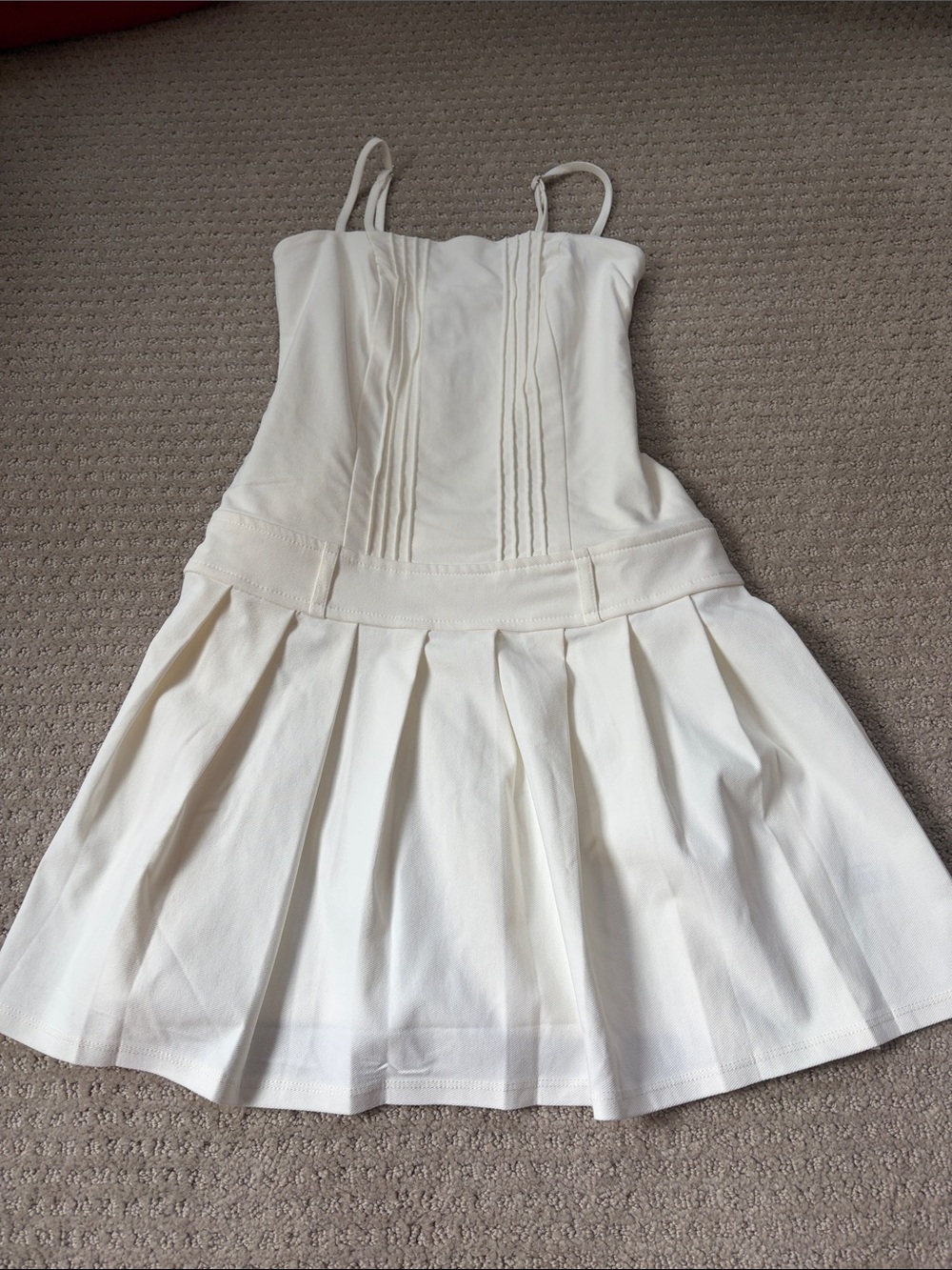 wild fable White Spaghetti-Strap Pleated Mini Dress